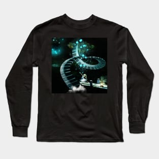 Awesome fantasy piano in a cave with dancing ballet Long Sleeve T-Shirt